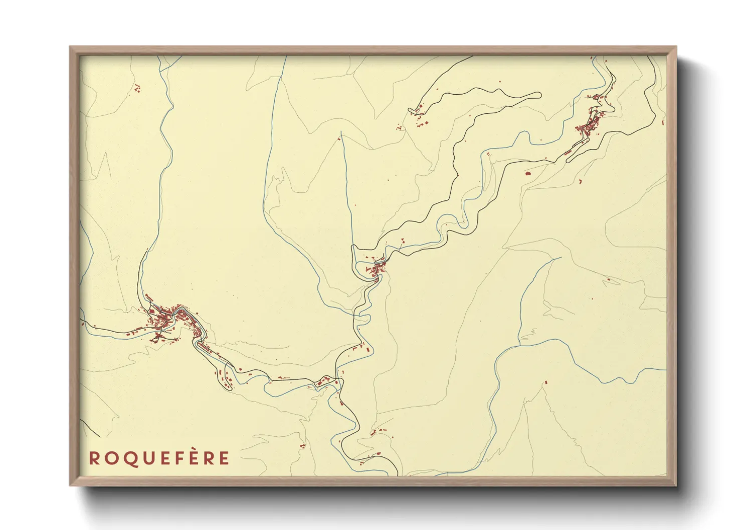 Une affiche de carte sur Roquefère