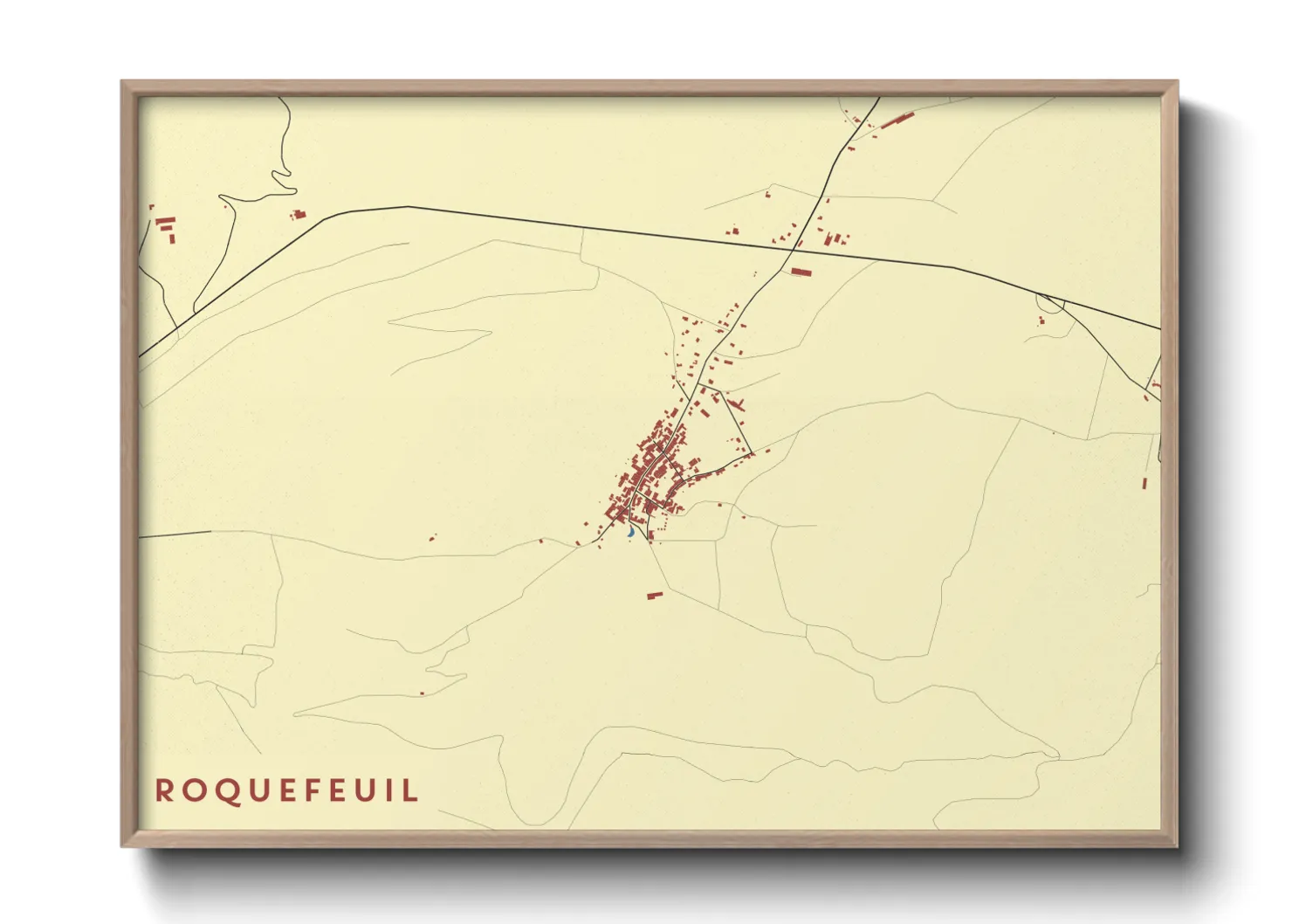 Une affiche de carte sur Roquefeuil