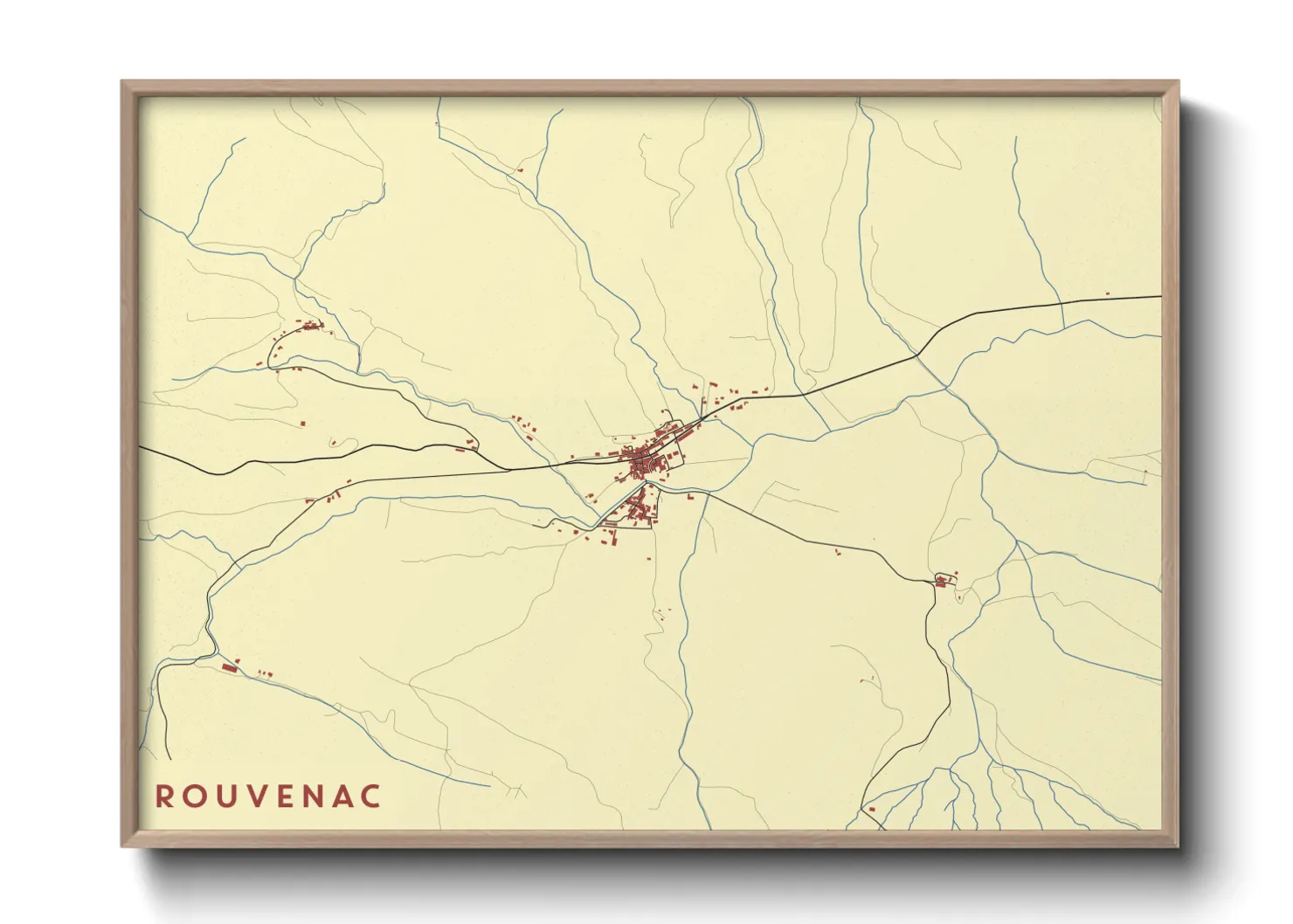 Une affiche de carte sur Rouvenac