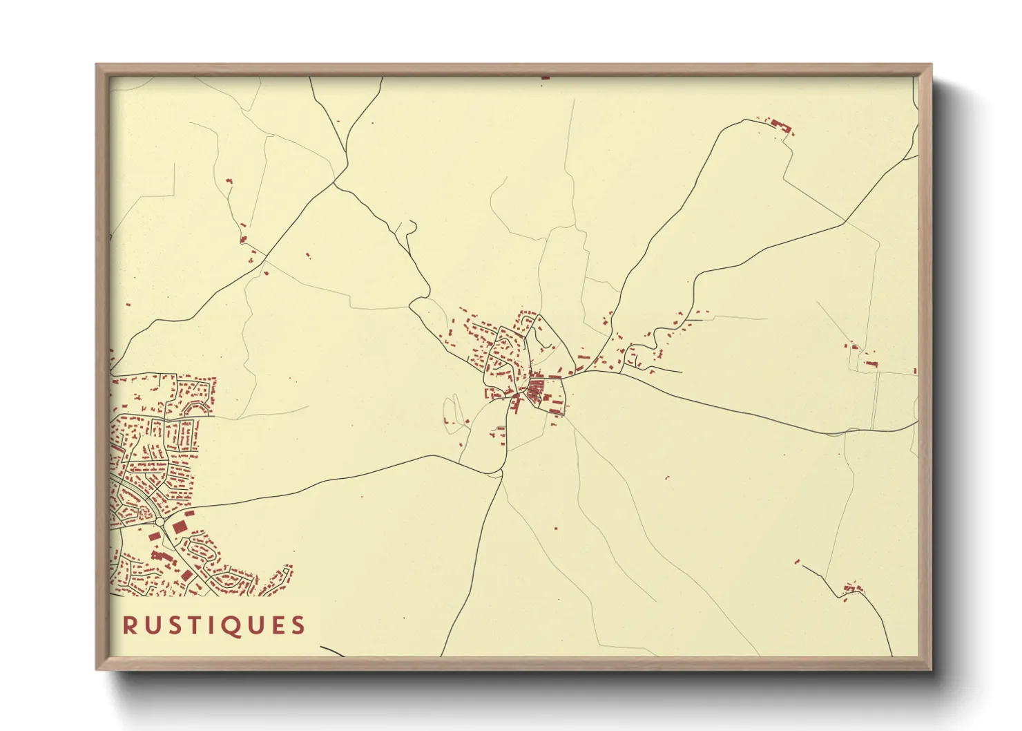 Une affiche de carte sur Rustiques