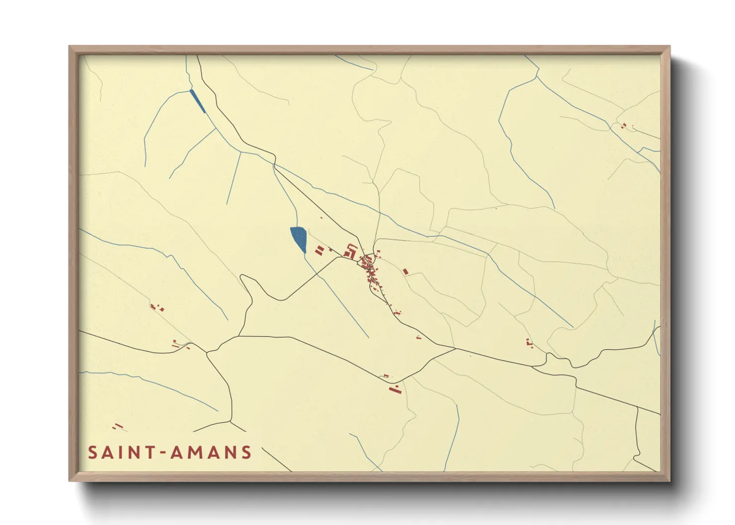 Une affiche de carte sur Saint-Amans