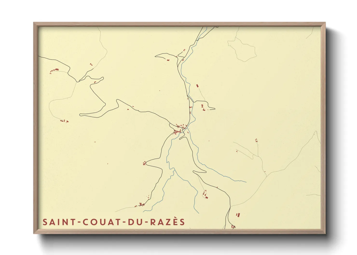 Une affiche de carte sur Saint-Couat-du-Razès