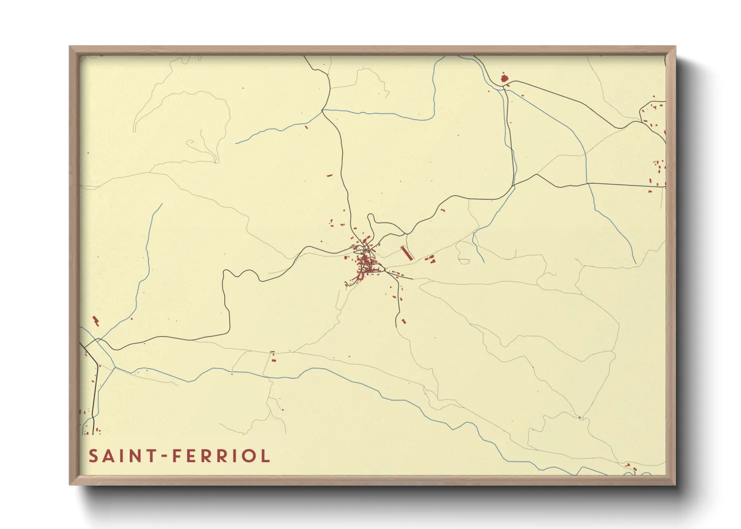 Une affiche de carte sur Saint-Ferriol