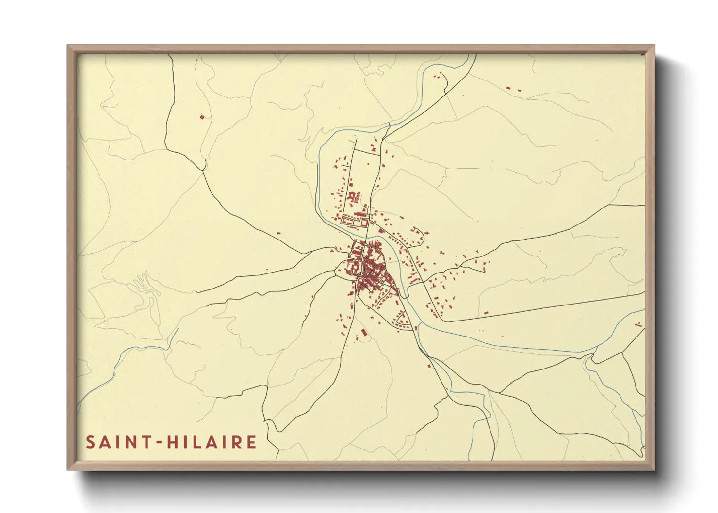 Une affiche de carte sur Saint-Hilaire