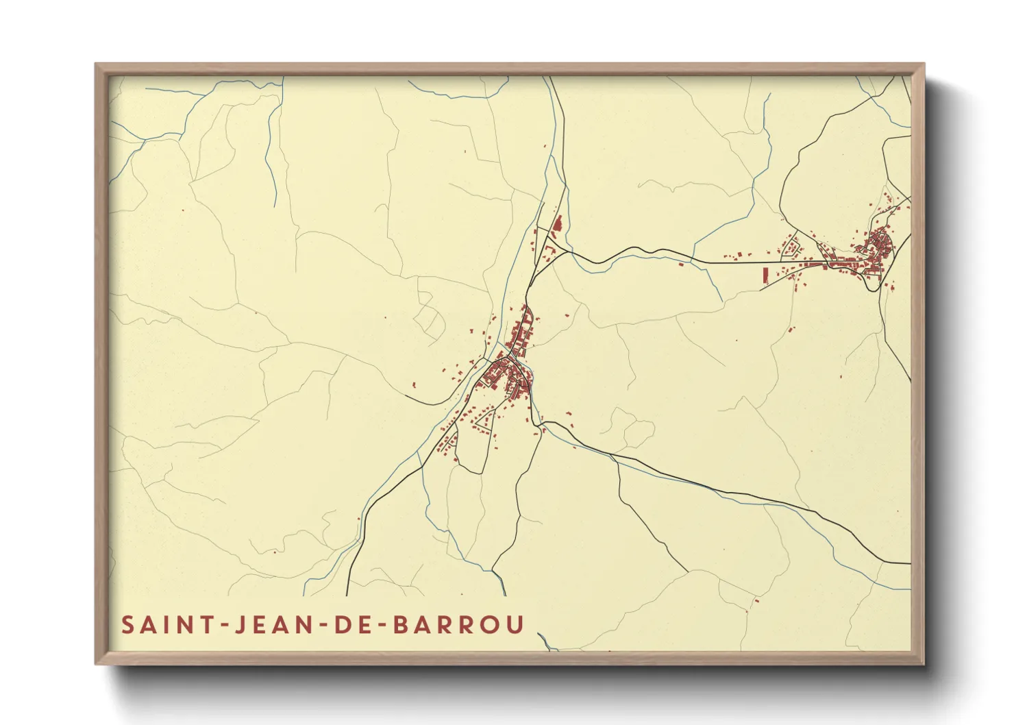 Une affiche de carte sur Saint-Jean-de-Barrou