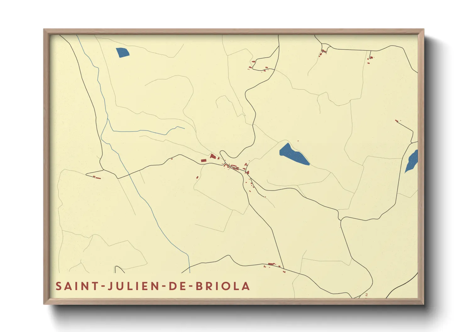 Une affiche de carte sur Saint-Julien-de-Briola