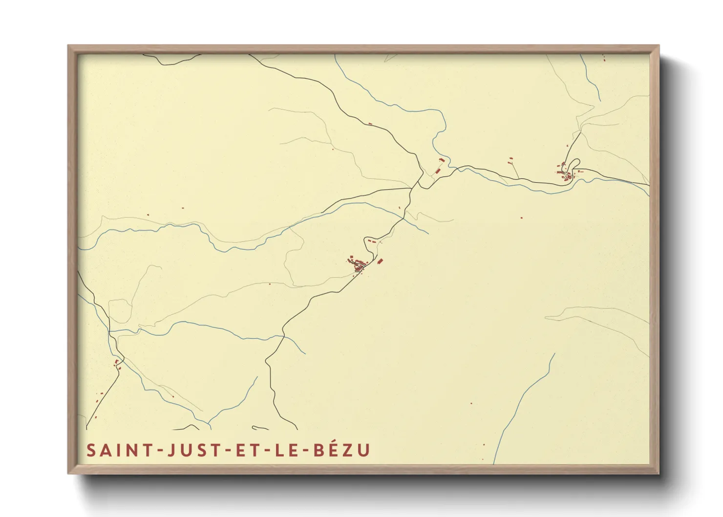 Une affiche de carte sur Saint-Just-et-le-Bézu