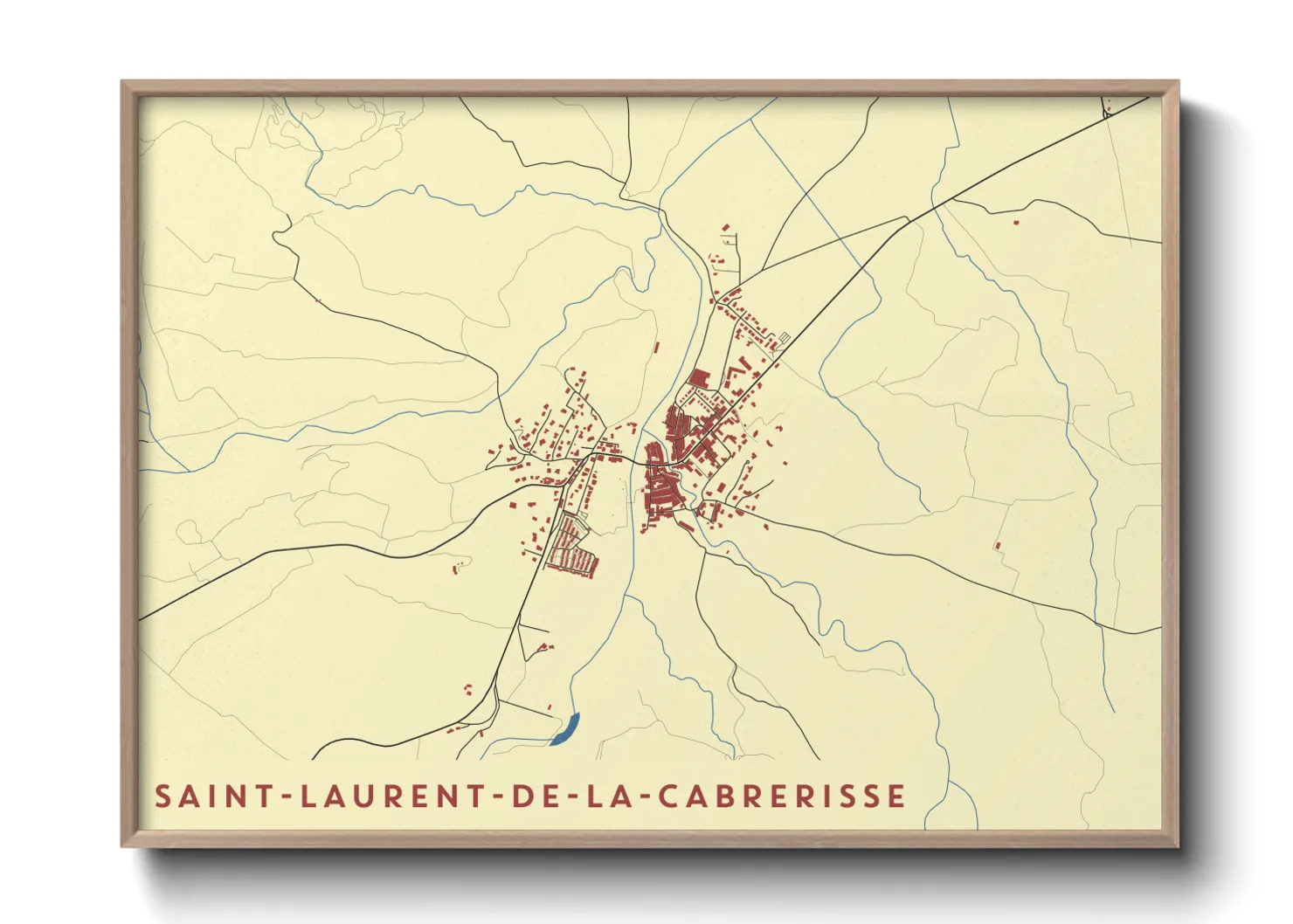 Une affiche de carte sur Saint-Laurent-de-la-Cabrerisse