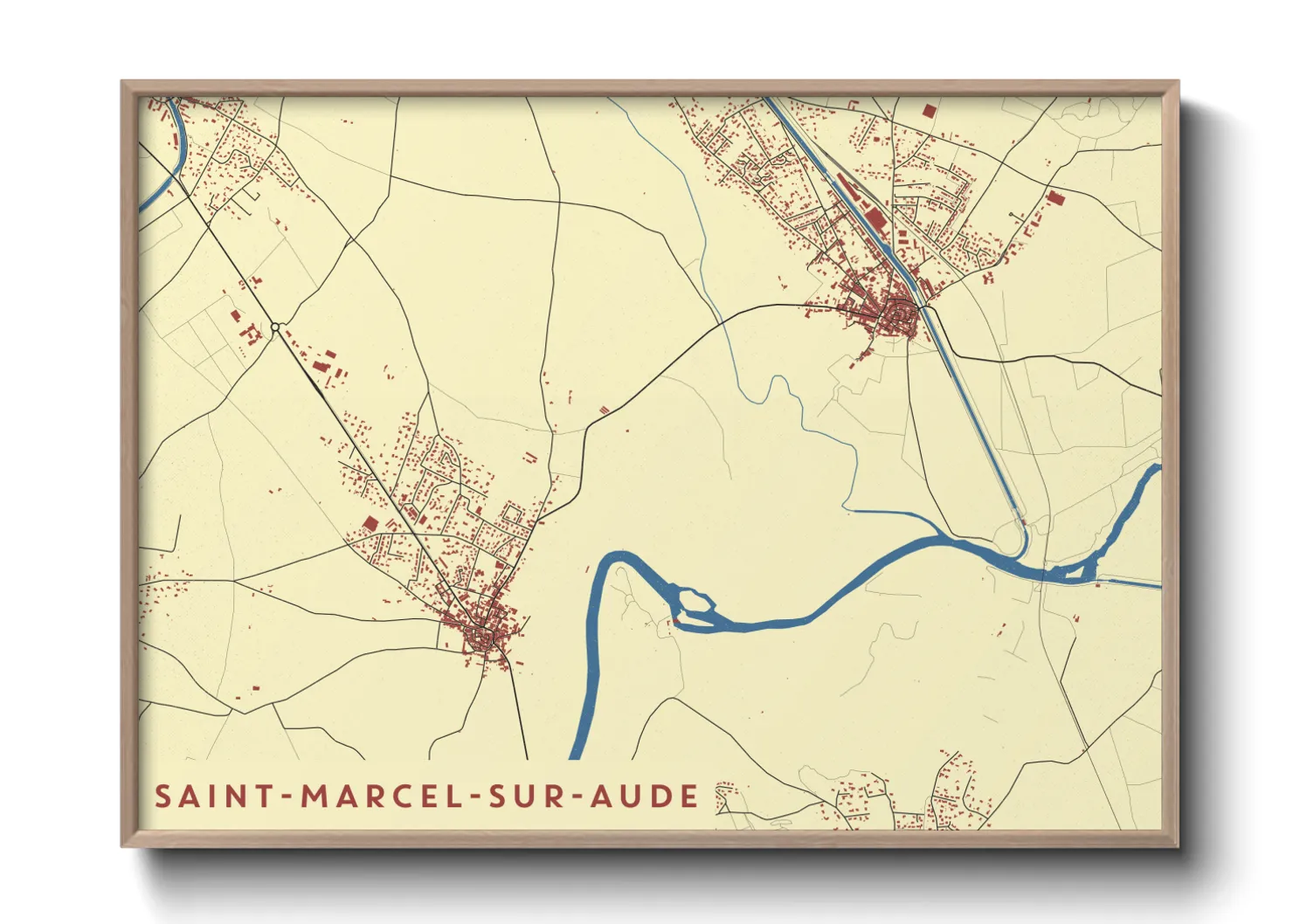Une affiche de carte sur Saint-Marcel-sur-Aude