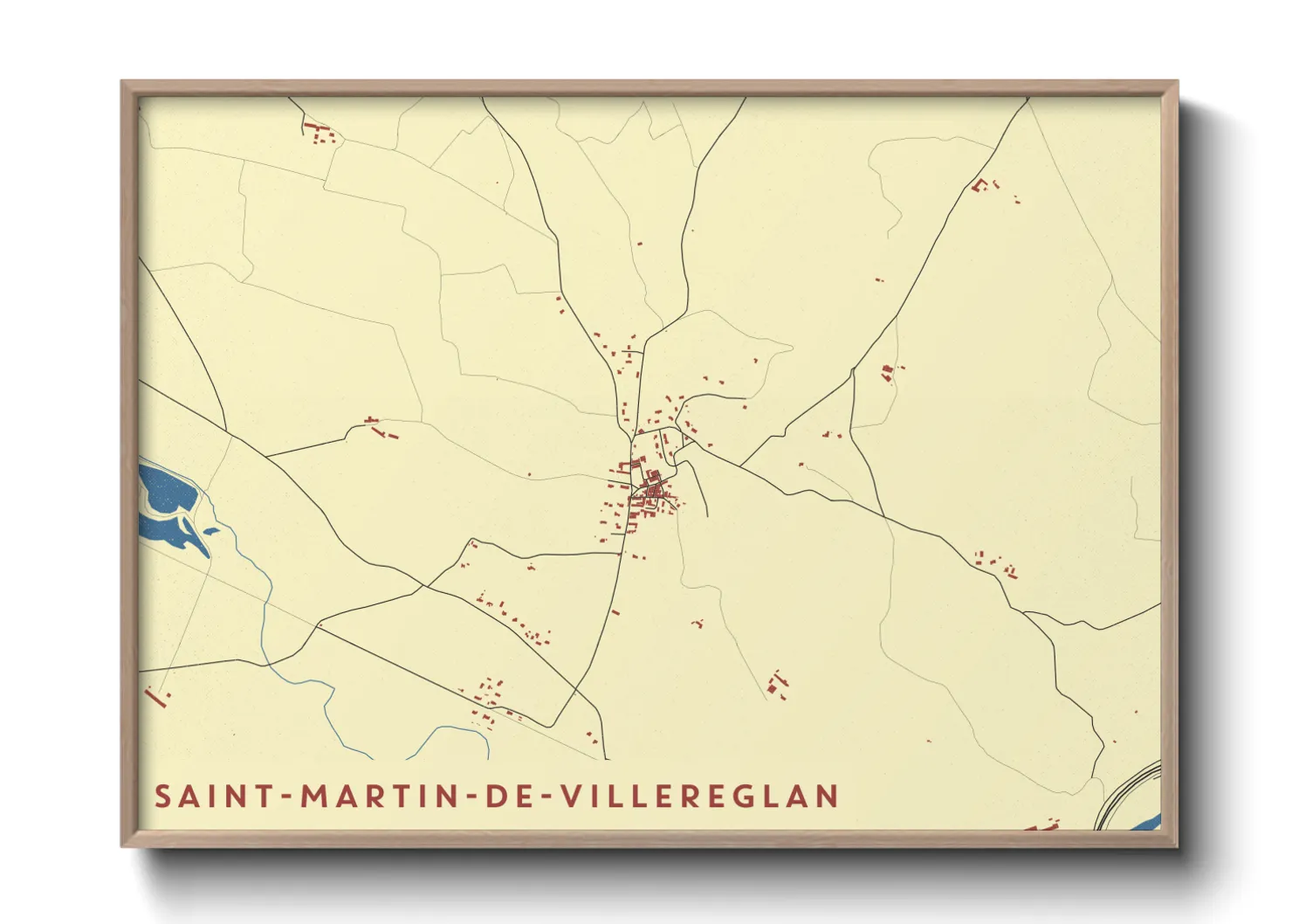 Une affiche de carte sur Saint-Martin-de-Villereglan