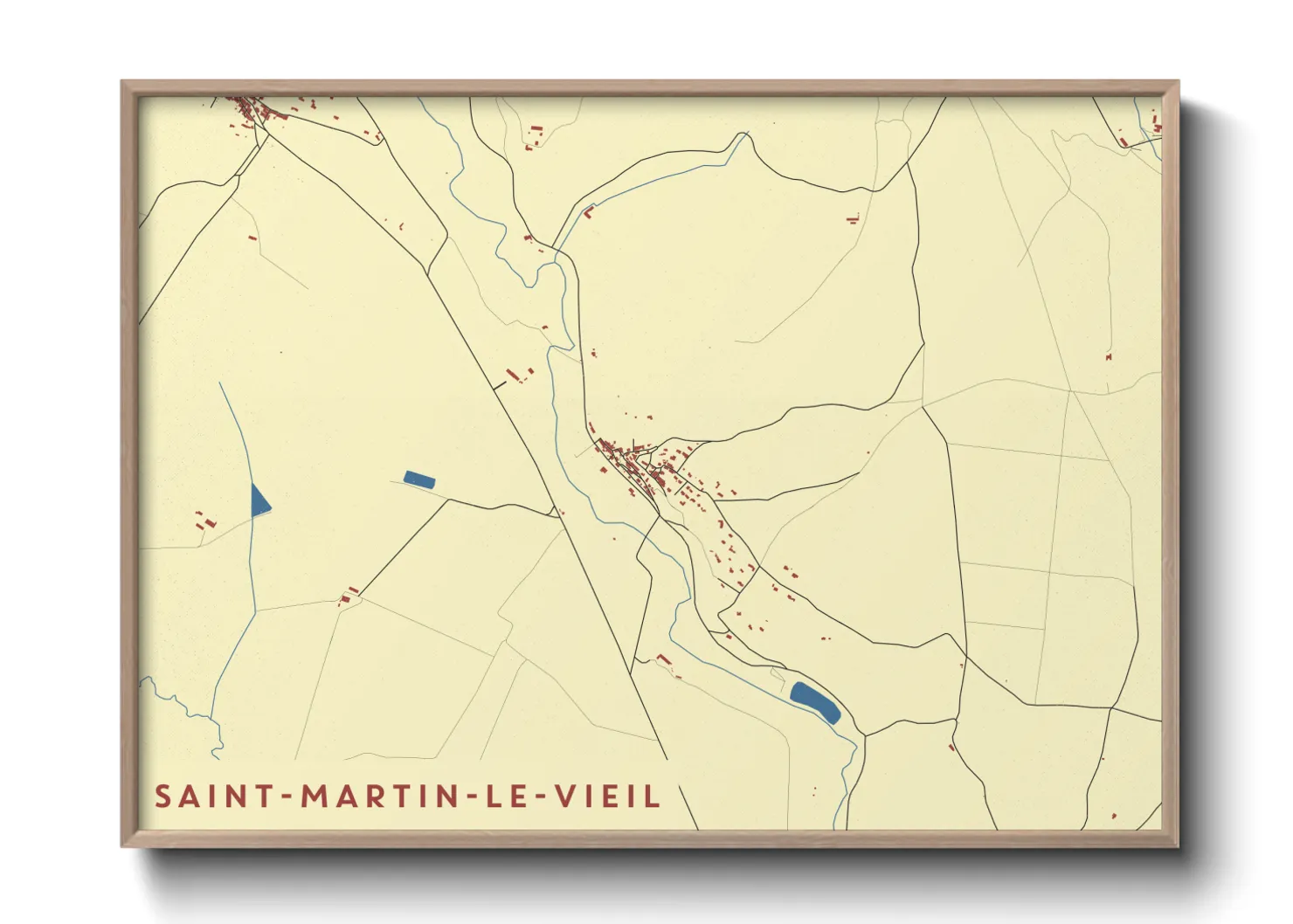 Une affiche de carte sur Saint-Martin-le-Vieil