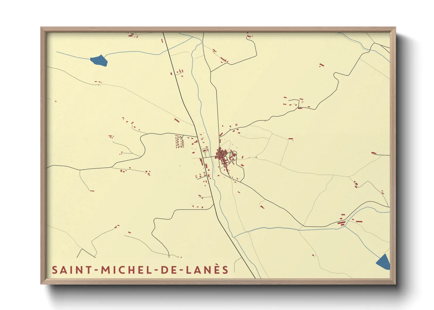 Une affiche de carte sur Saint-Michel-de-Lanès