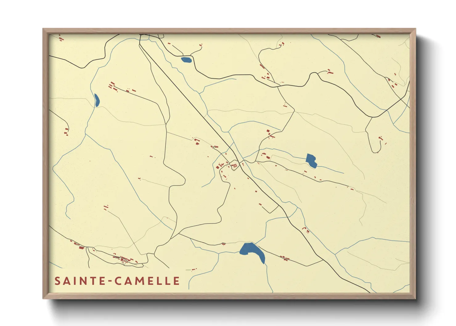 Une affiche de carte sur Sainte-Camelle