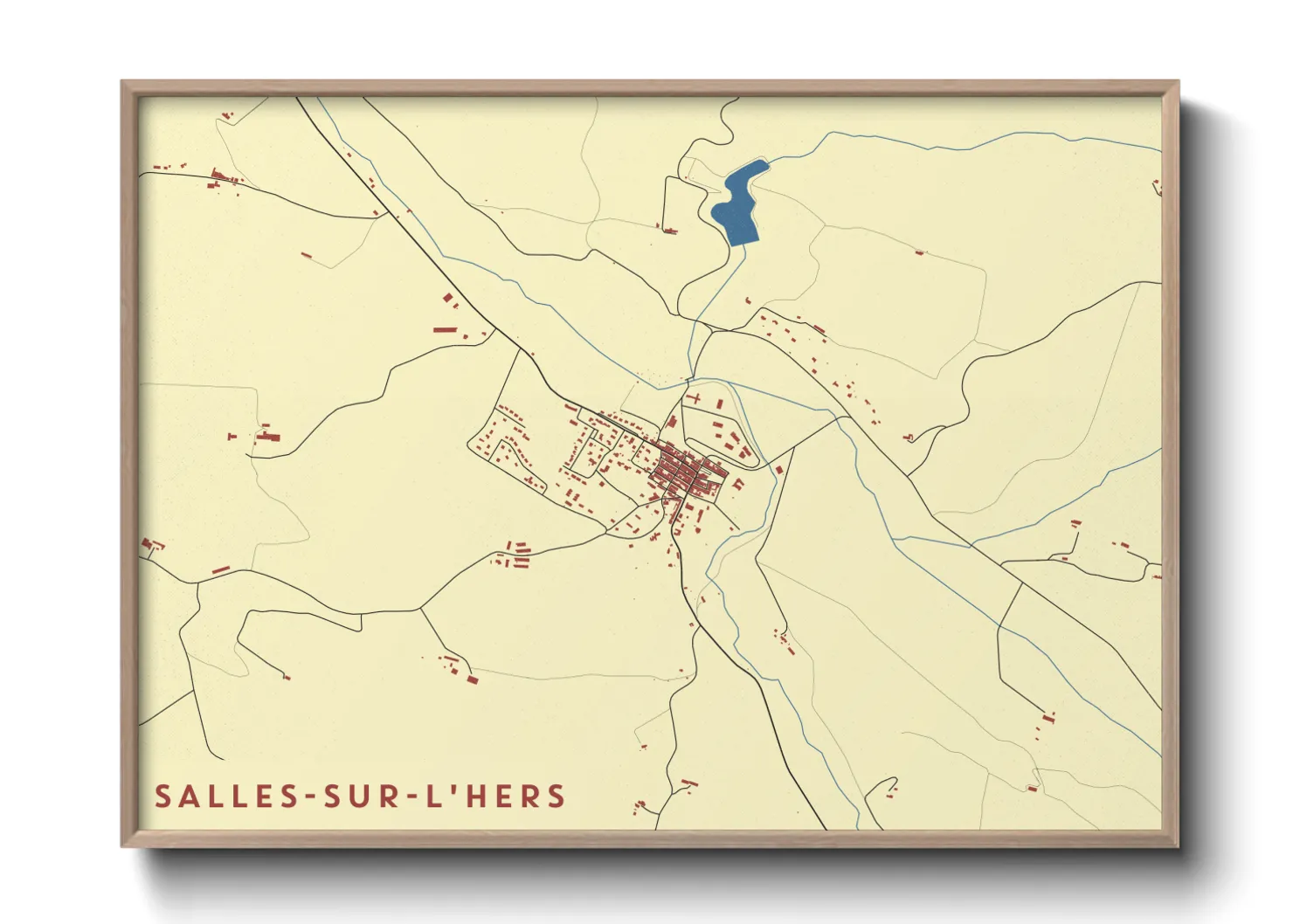 Une affiche de carte sur Salles-sur-l'Hers