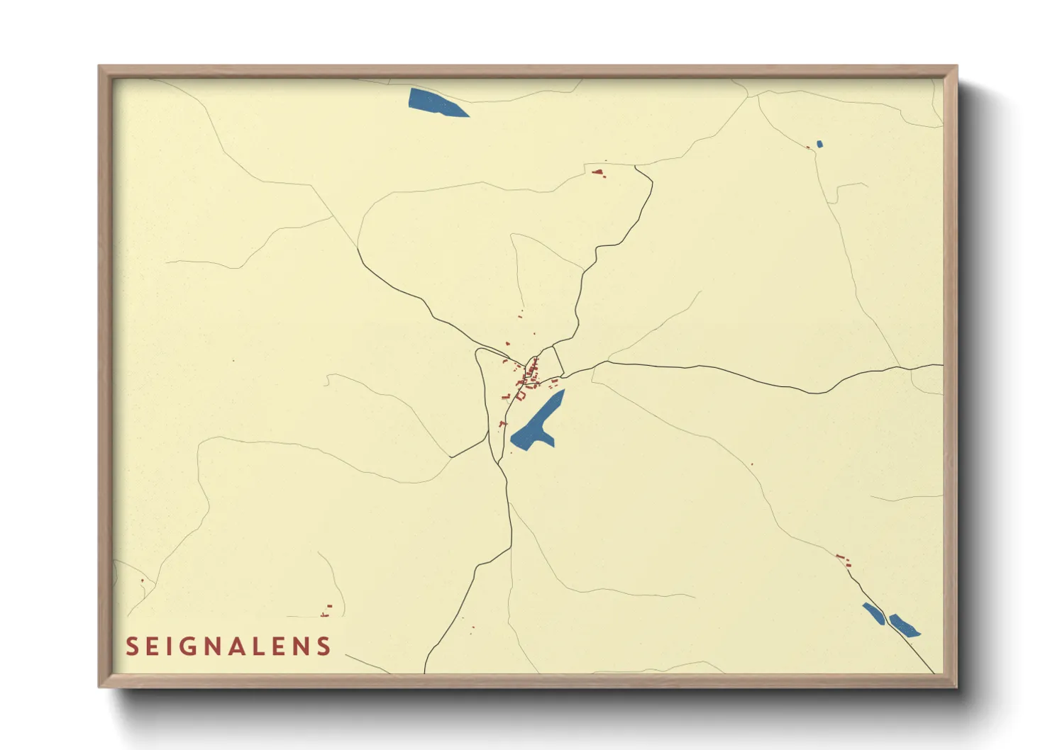 Une affiche de carte sur Seignalens