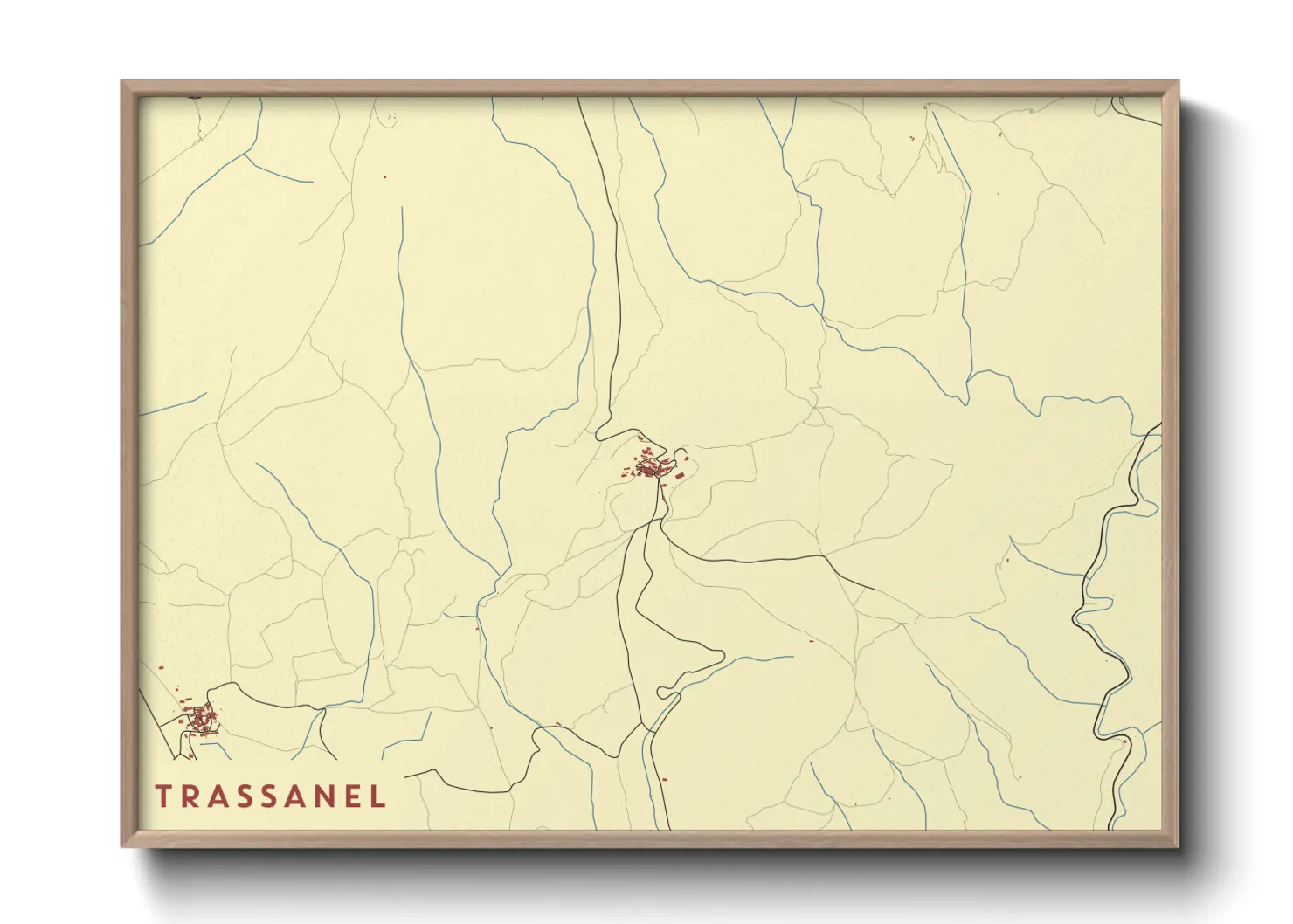 Une affiche de carte sur Trassanel