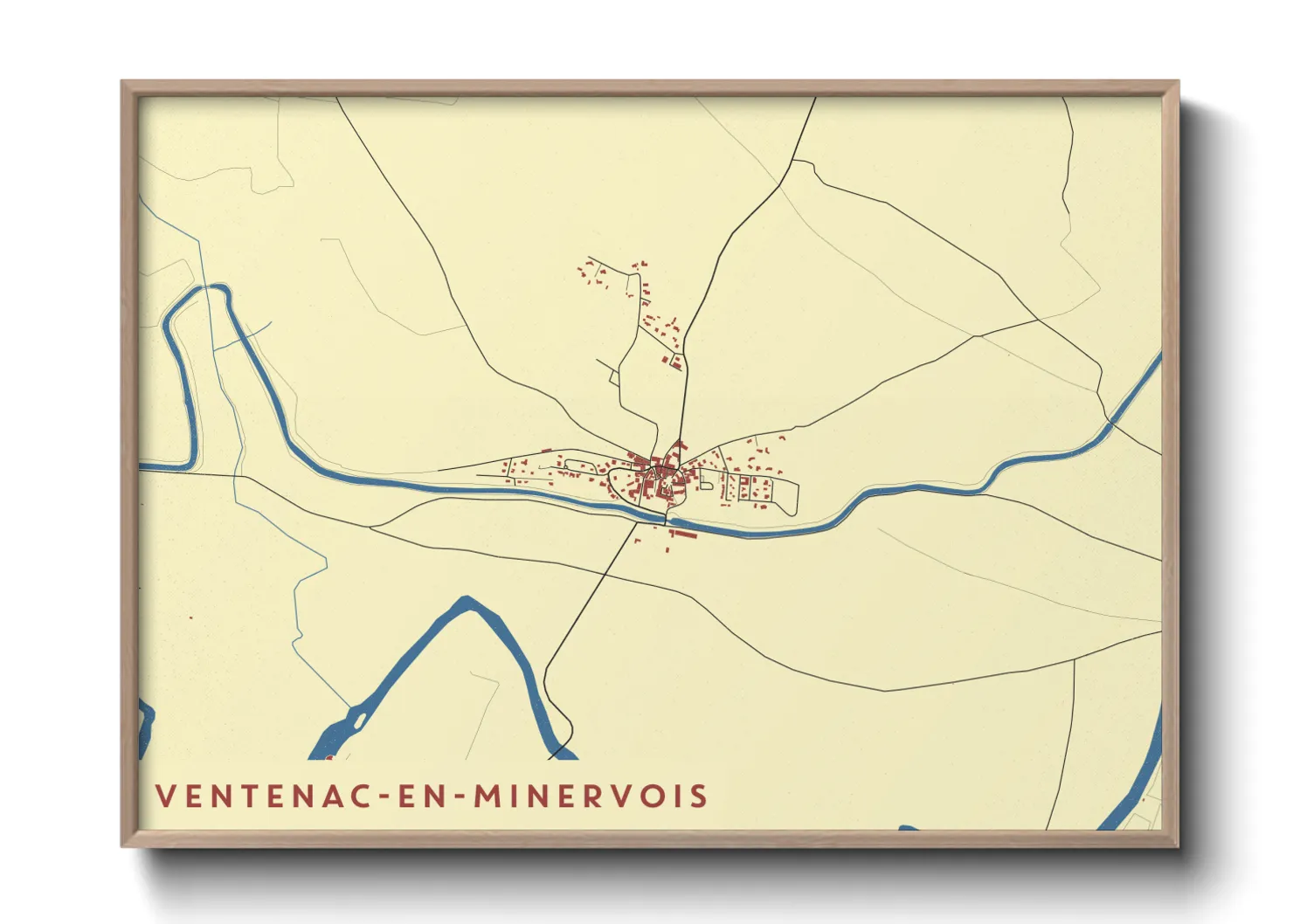 Une affiche de carte sur Ventenac-en-Minervois