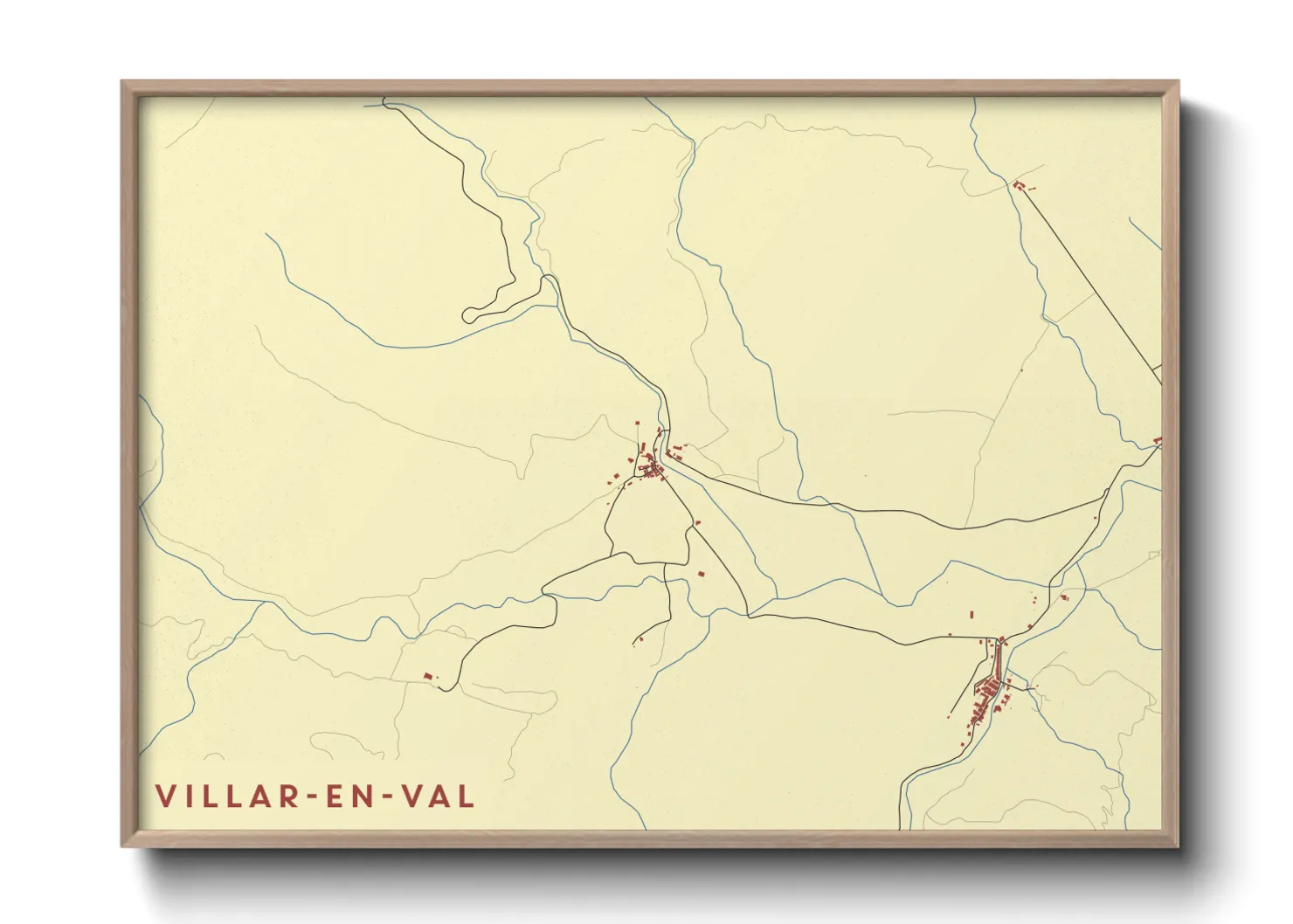 Une affiche de carte sur Villar-en-Val