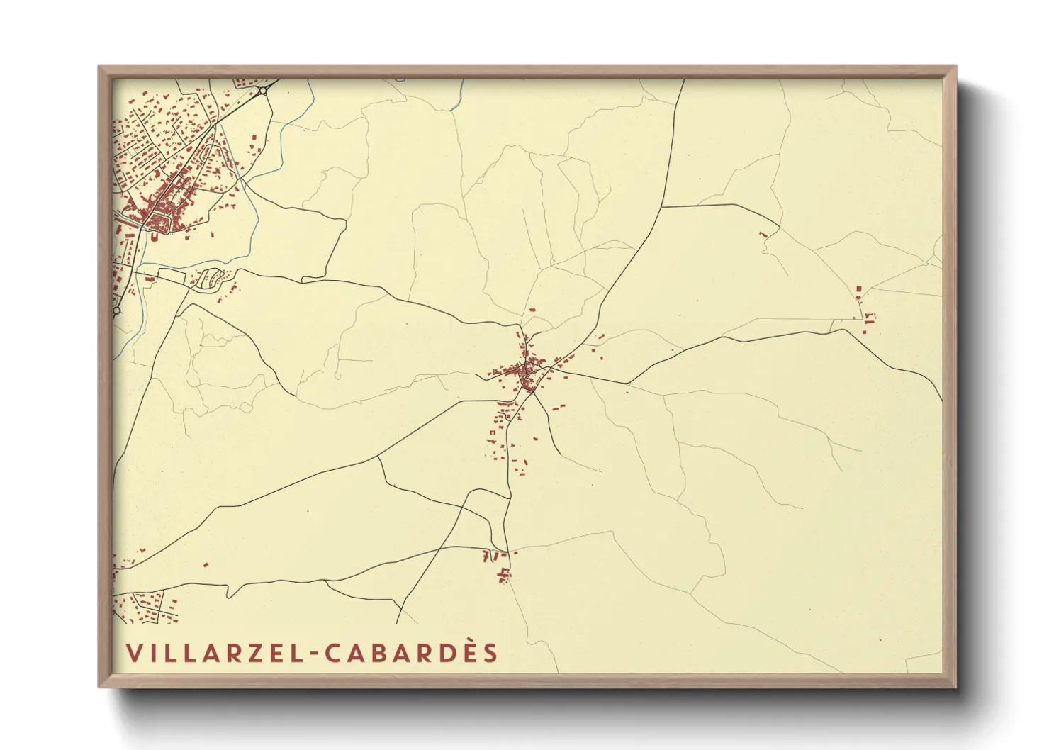 Une affiche de carte sur Villarzel-Cabardès