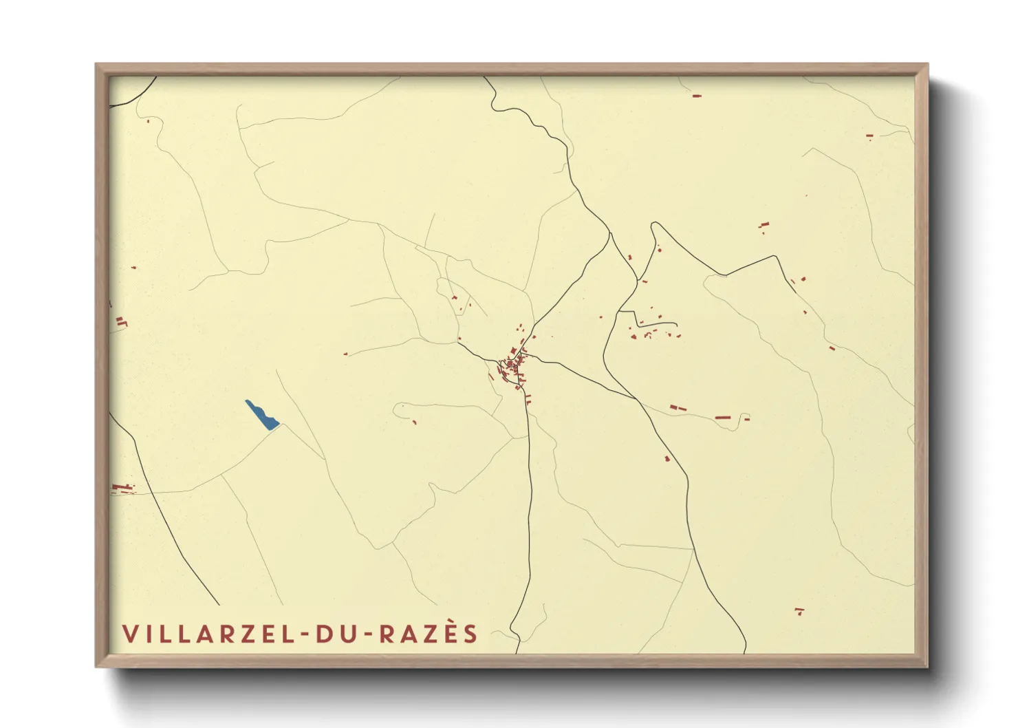 Une affiche de carte sur Villarzel-du-Razès