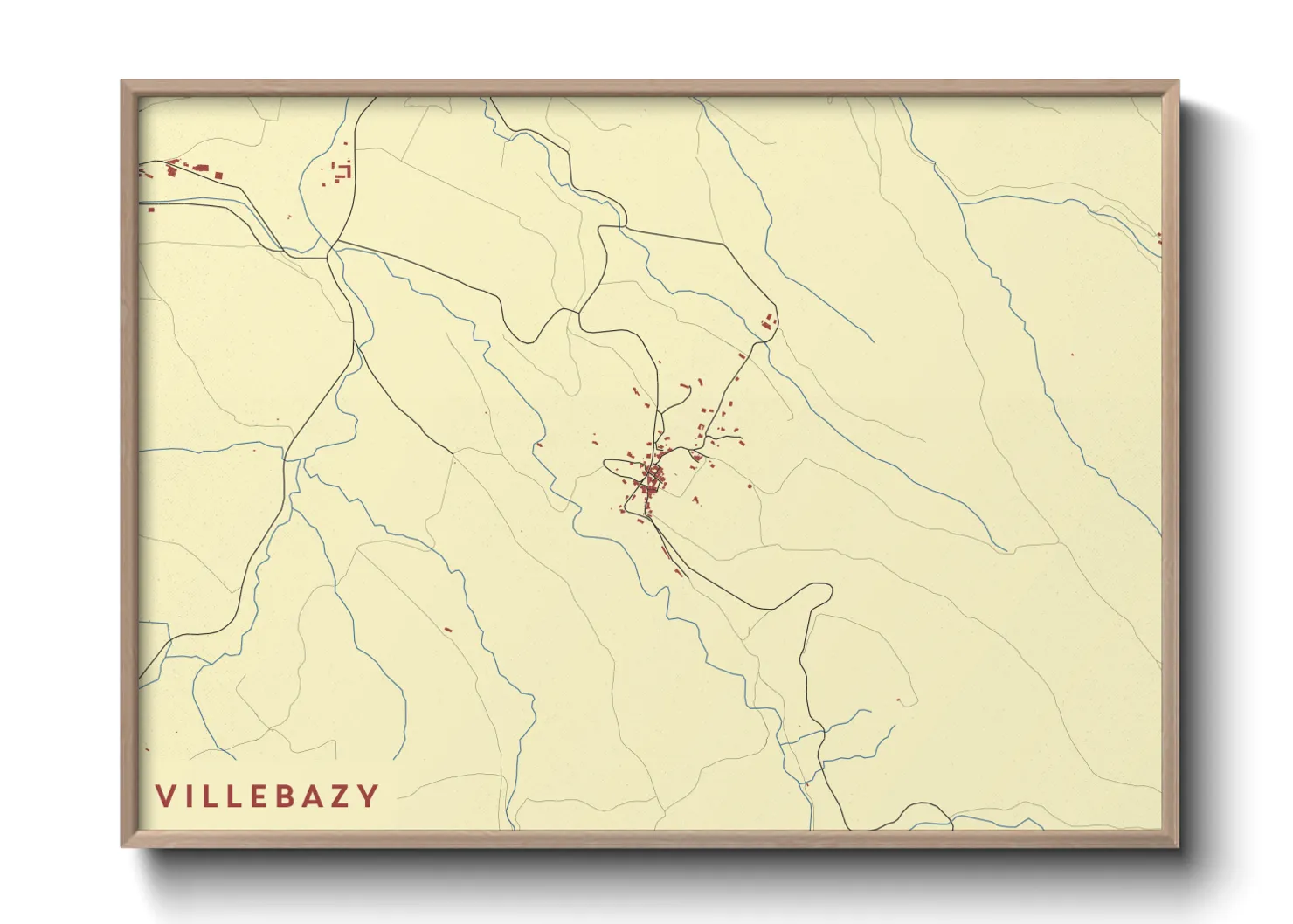 Une affiche de carte sur Villebazy