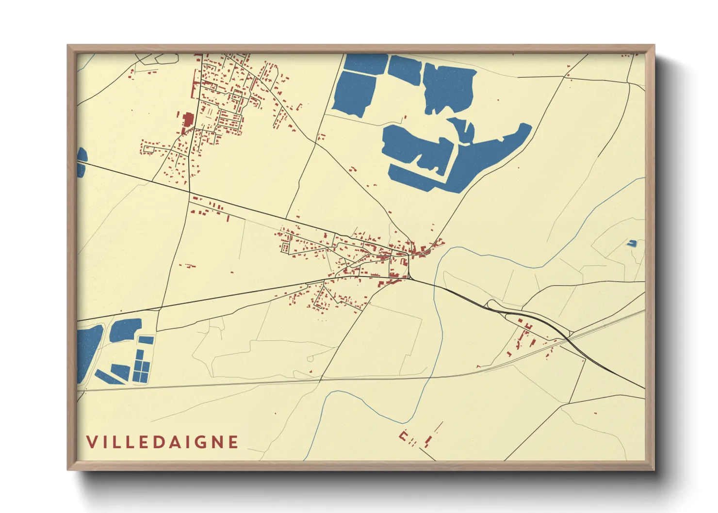 Une affiche de carte sur Villedaigne