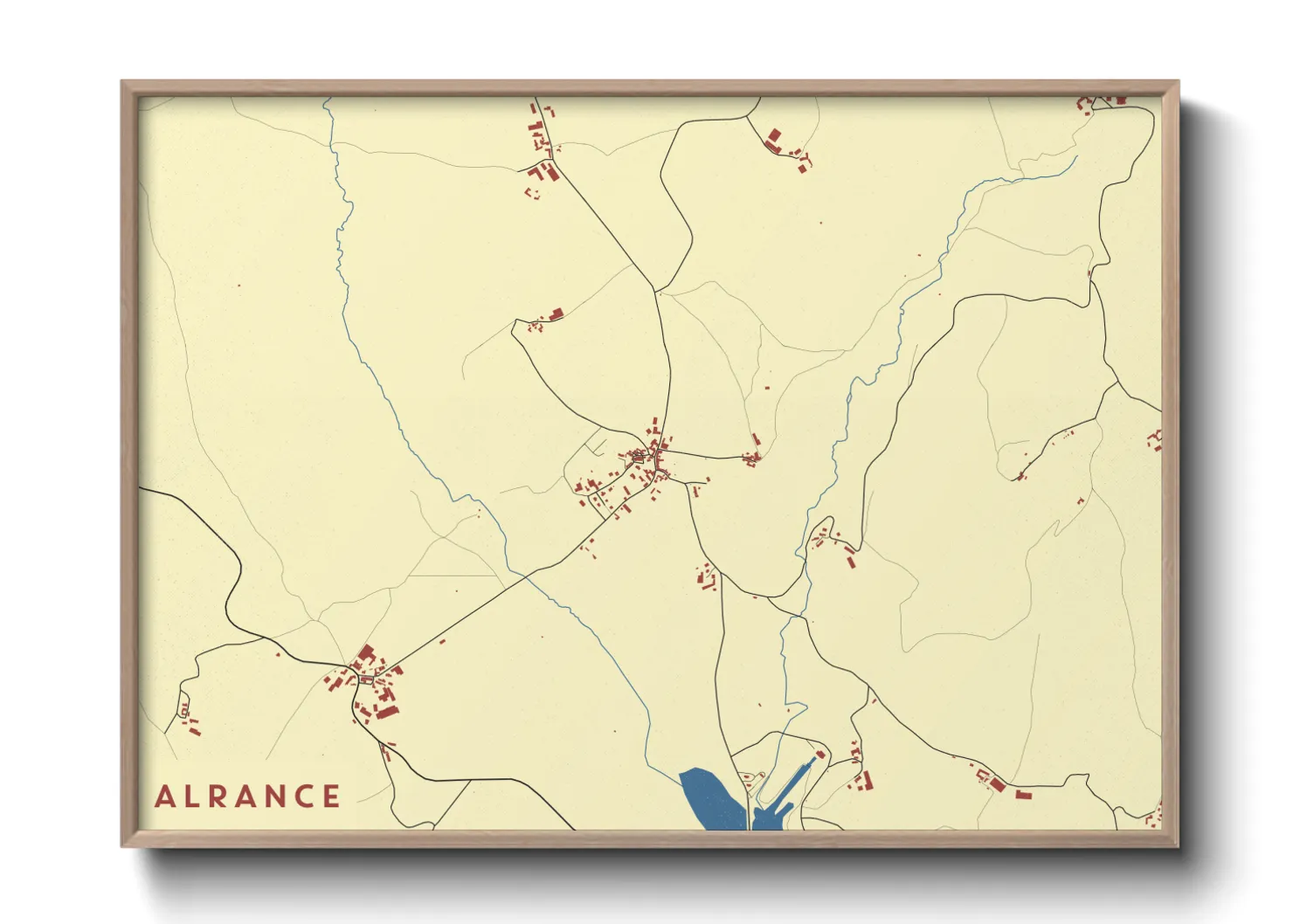 Une affiche de carte sur Alrance