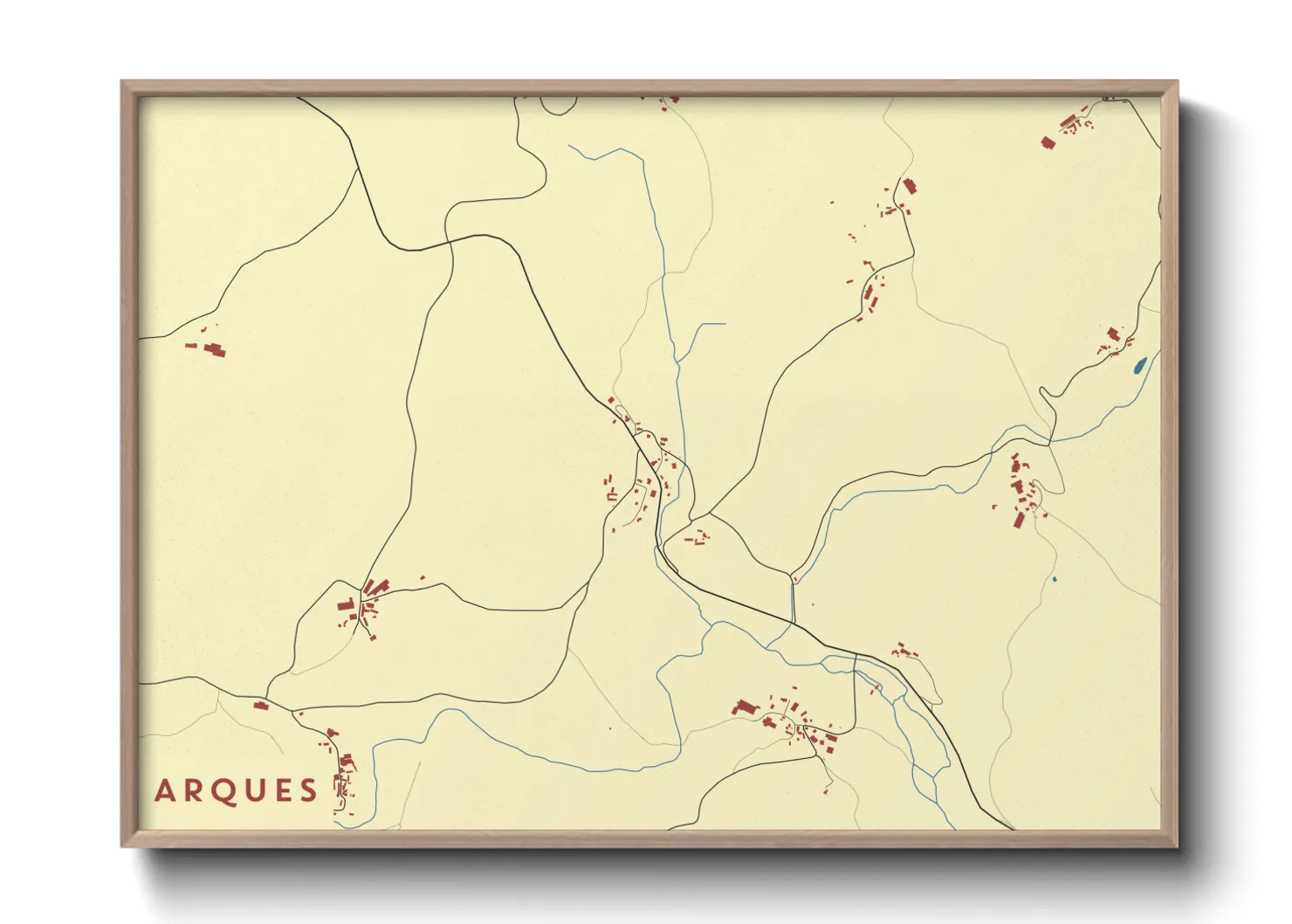 Une affiche de carte sur Arques