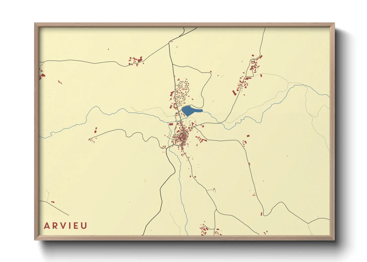 Une affiche de carte sur Arvieu