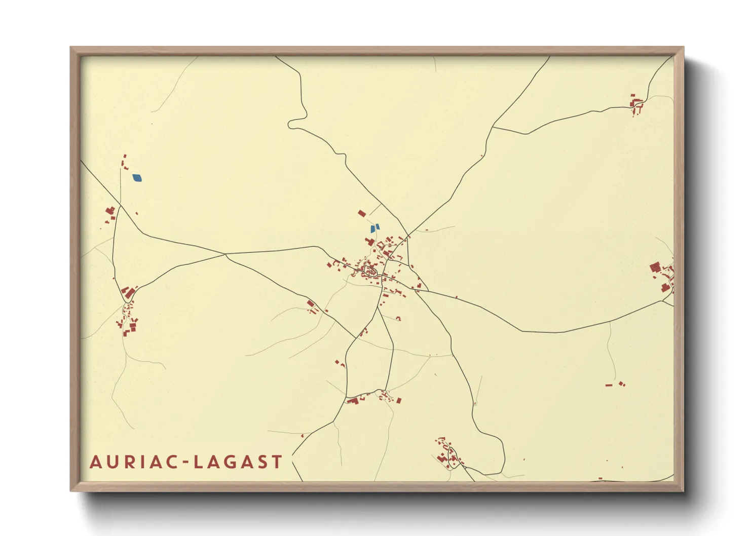 Une affiche de carte sur Auriac-Lagast