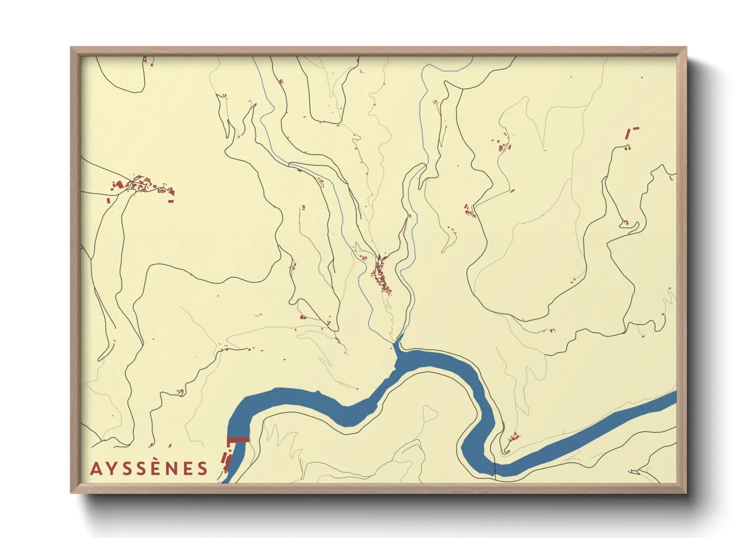 Une affiche de carte sur Ayssènes