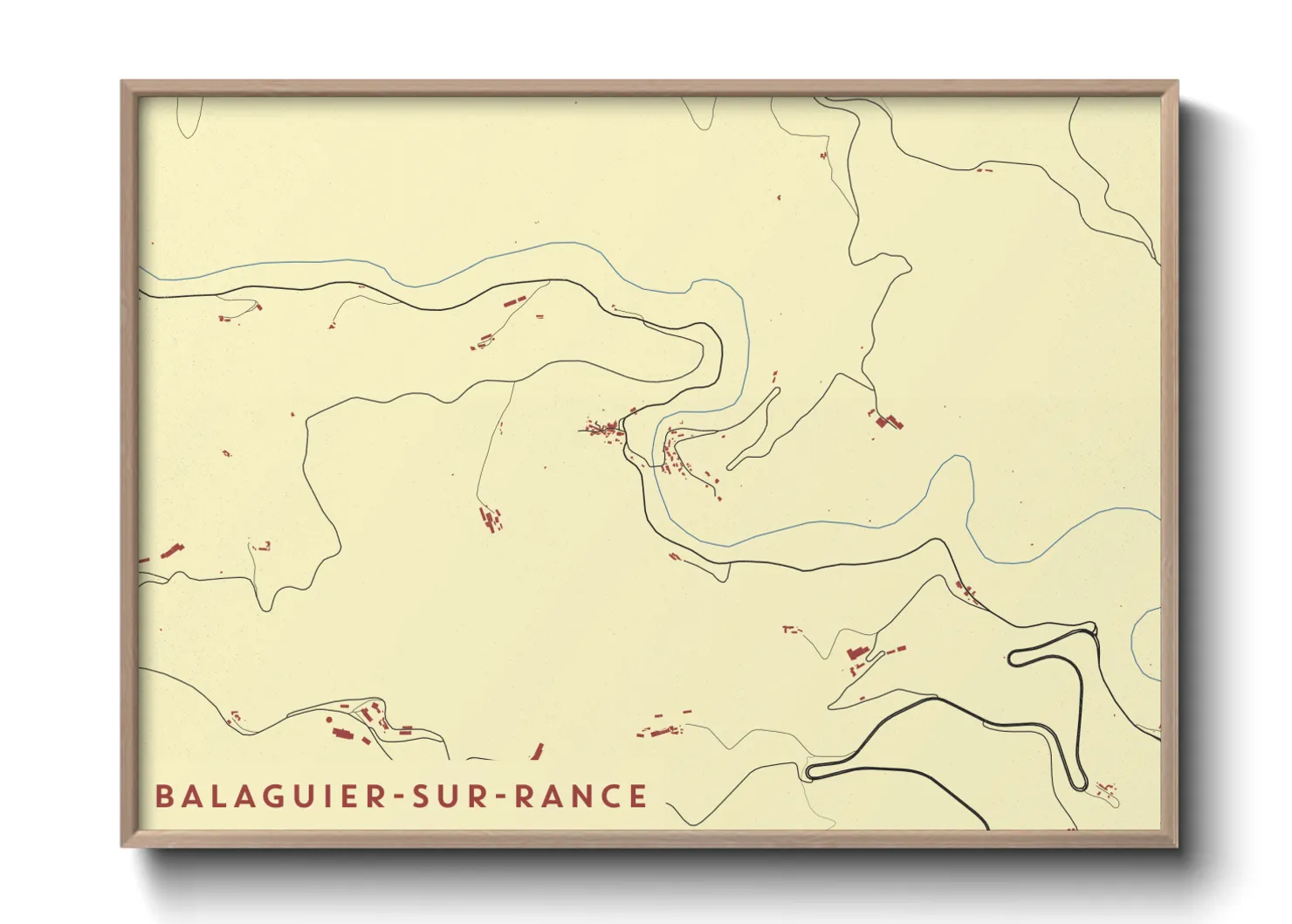 Une affiche de carte sur Balaguier-sur-Rance