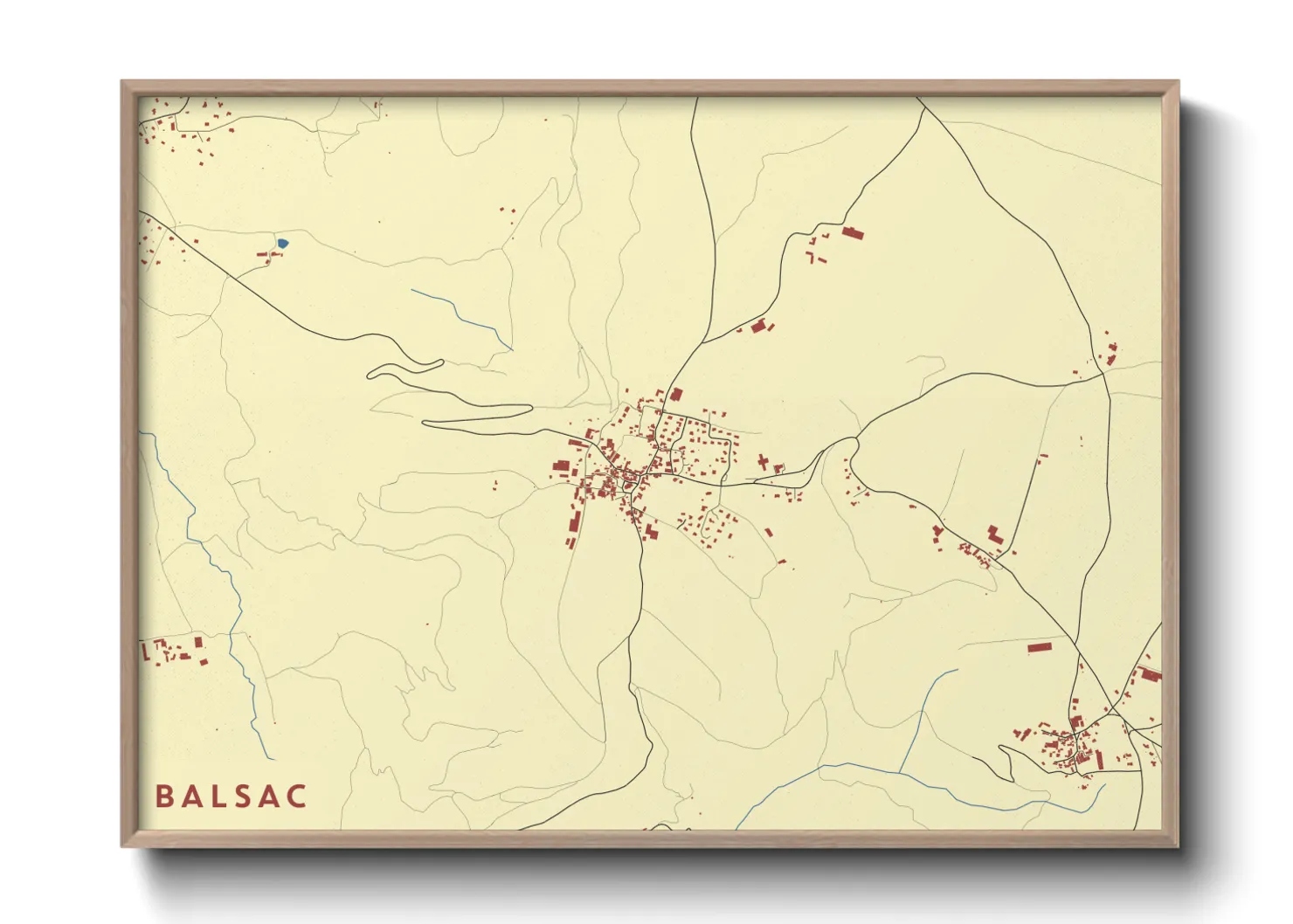Une affiche de carte sur Balsac