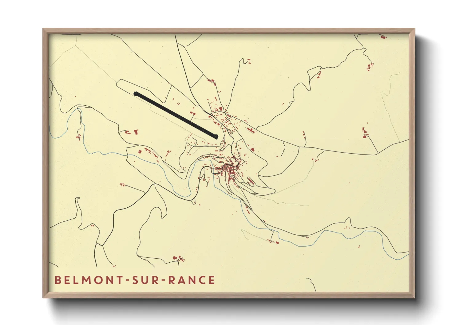Une affiche de carte sur Belmont-sur-Rance
