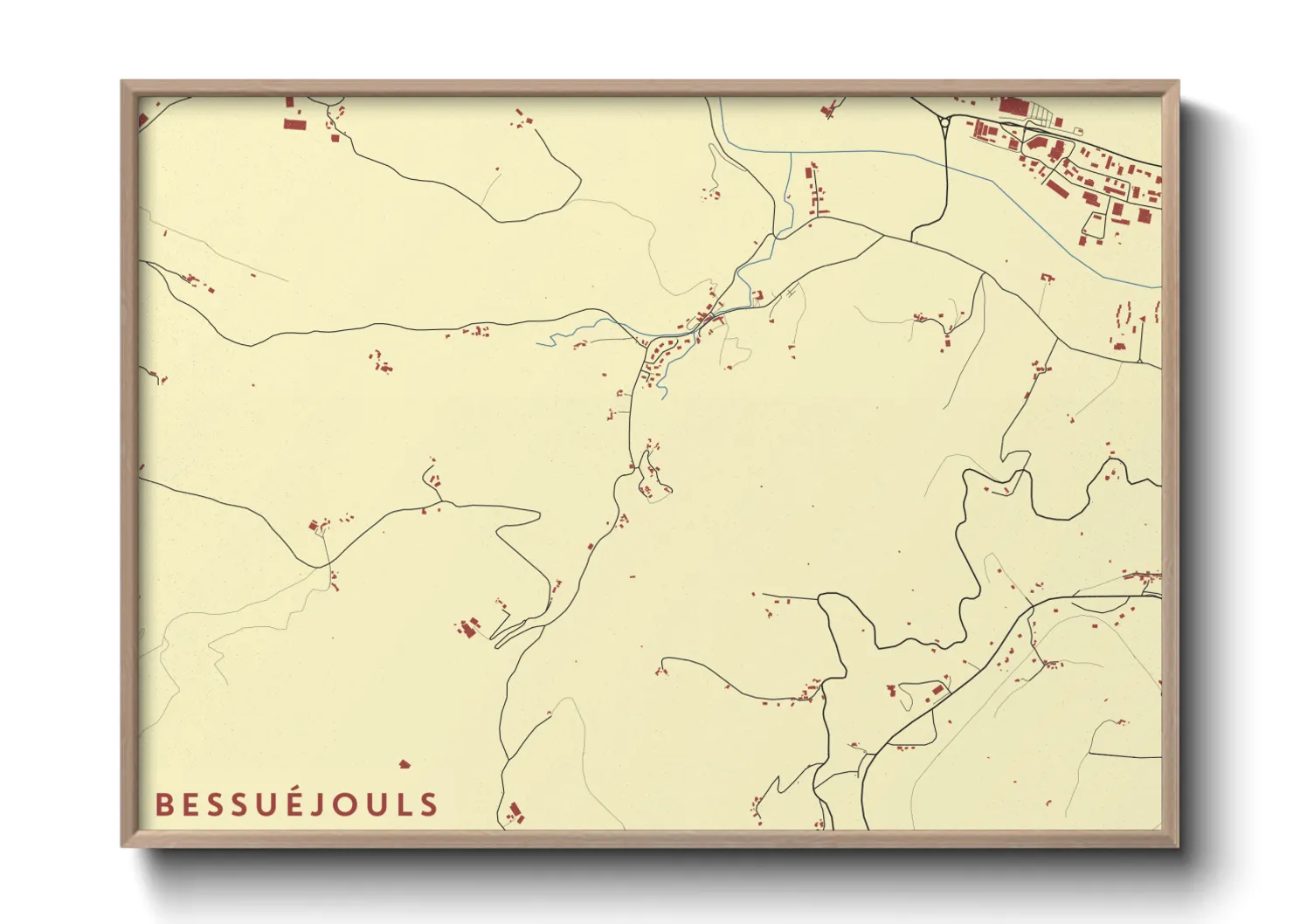 Une affiche de carte sur Bessuéjouls