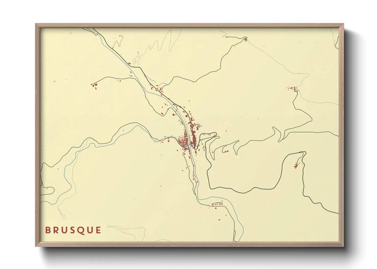 Une affiche de carte sur Brusque