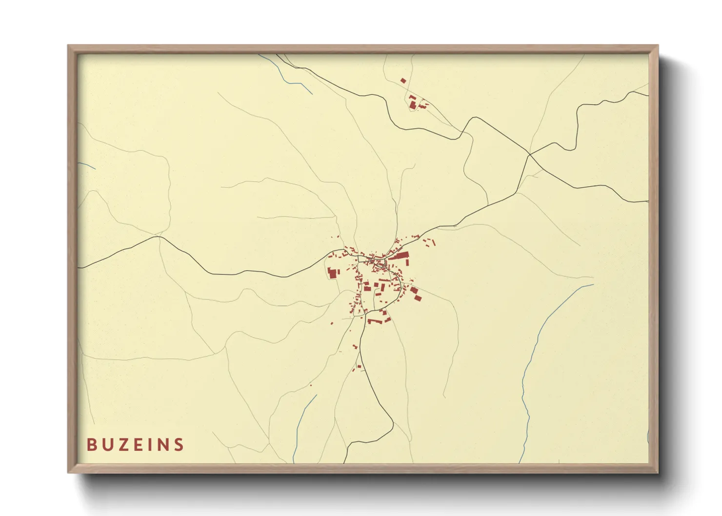 Une affiche de carte sur Buzeins
