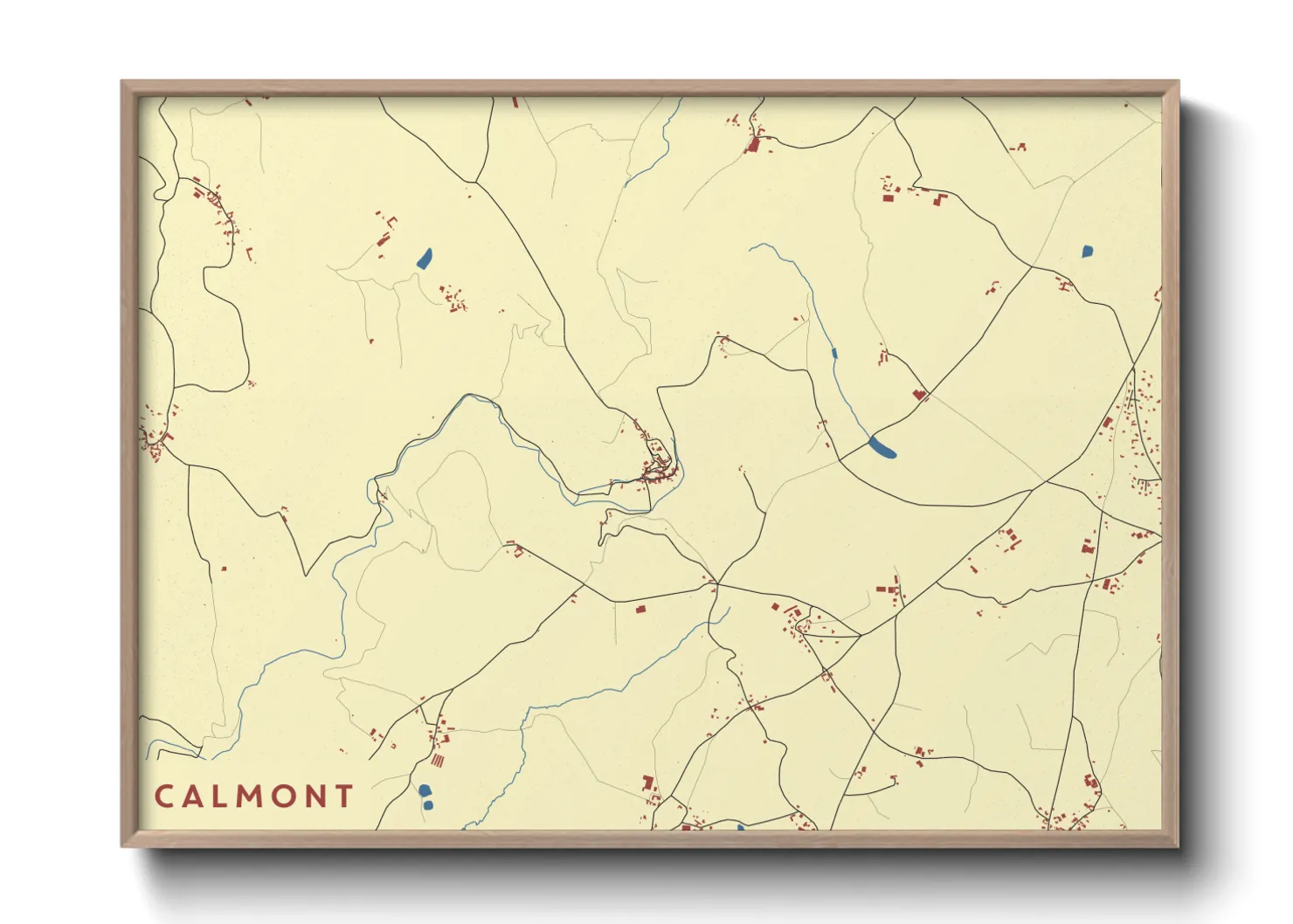 Une affiche de carte sur Calmont
