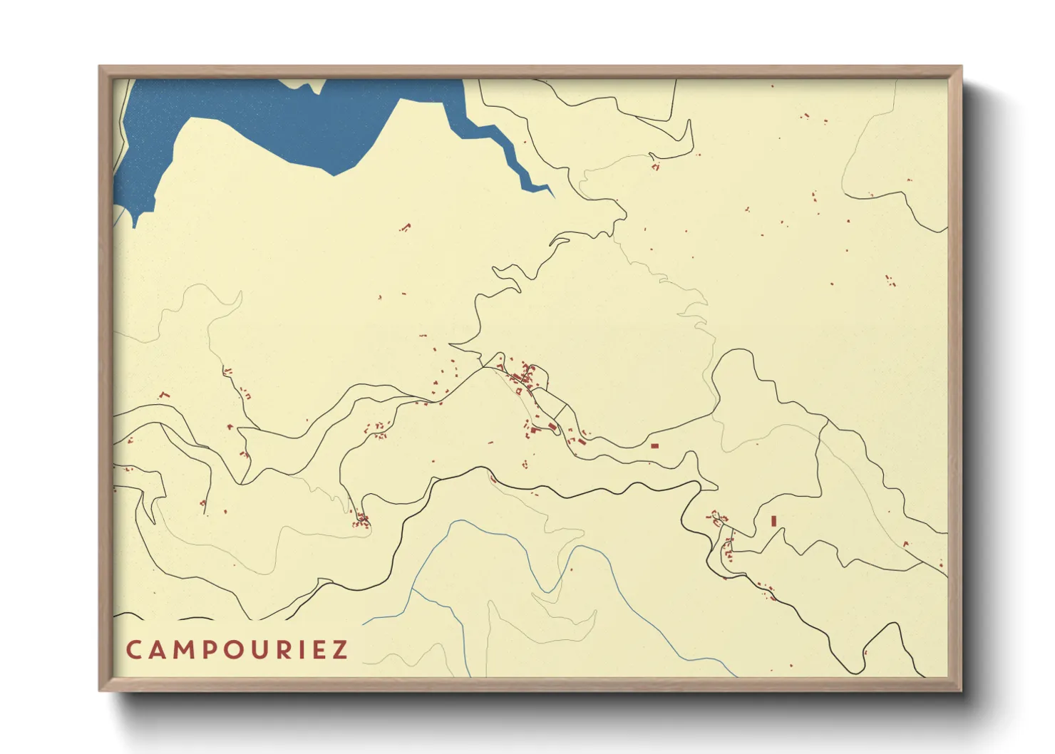 Une affiche de carte sur Campouriez