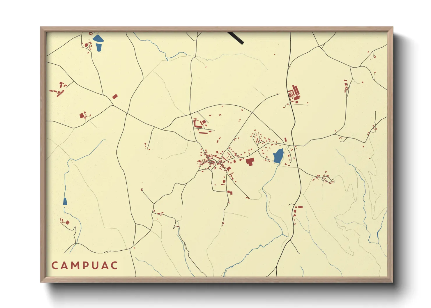Une affiche de carte sur Campuac