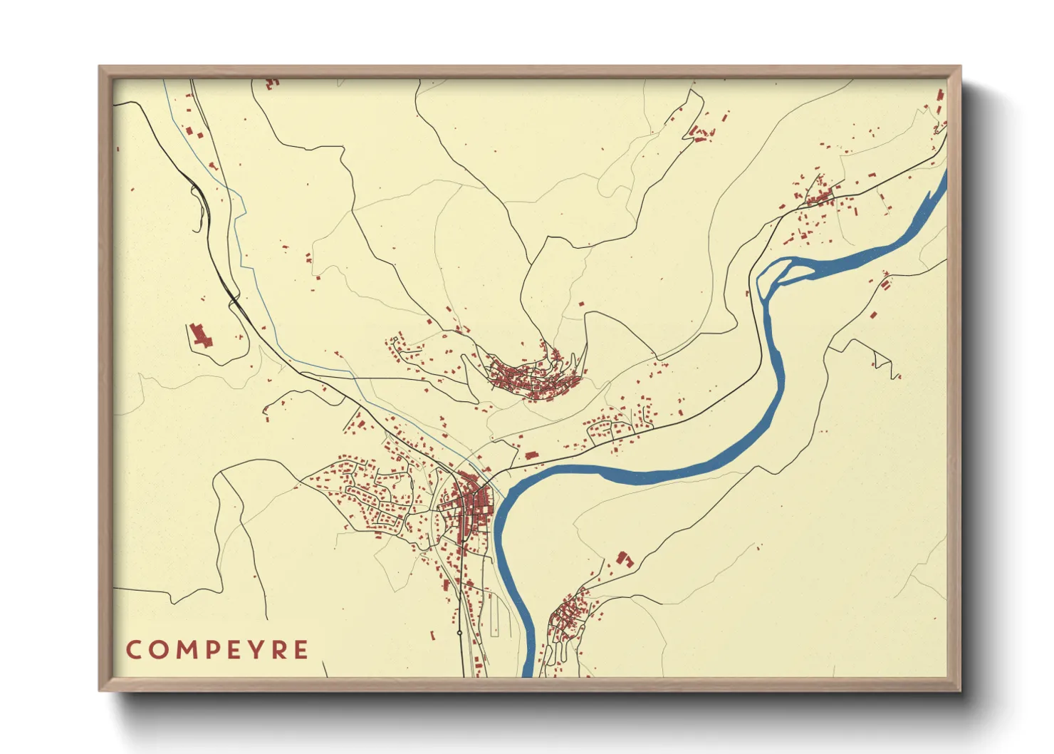 Une affiche de carte sur Compeyre