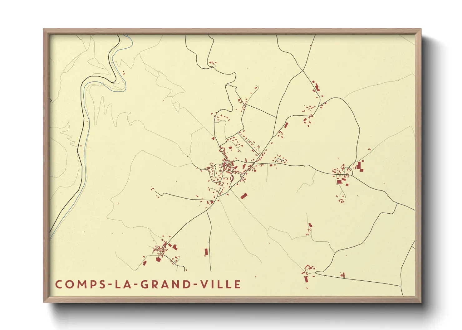 Une affiche de carte sur Comps-la-Grand-Ville