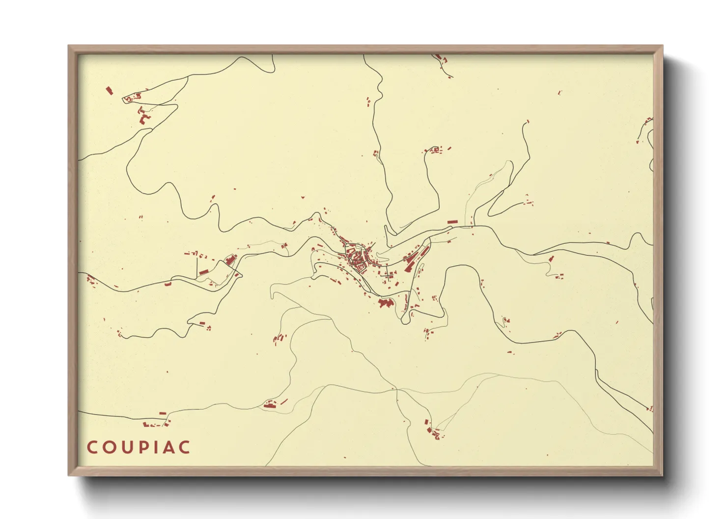 Une affiche de carte sur Coupiac