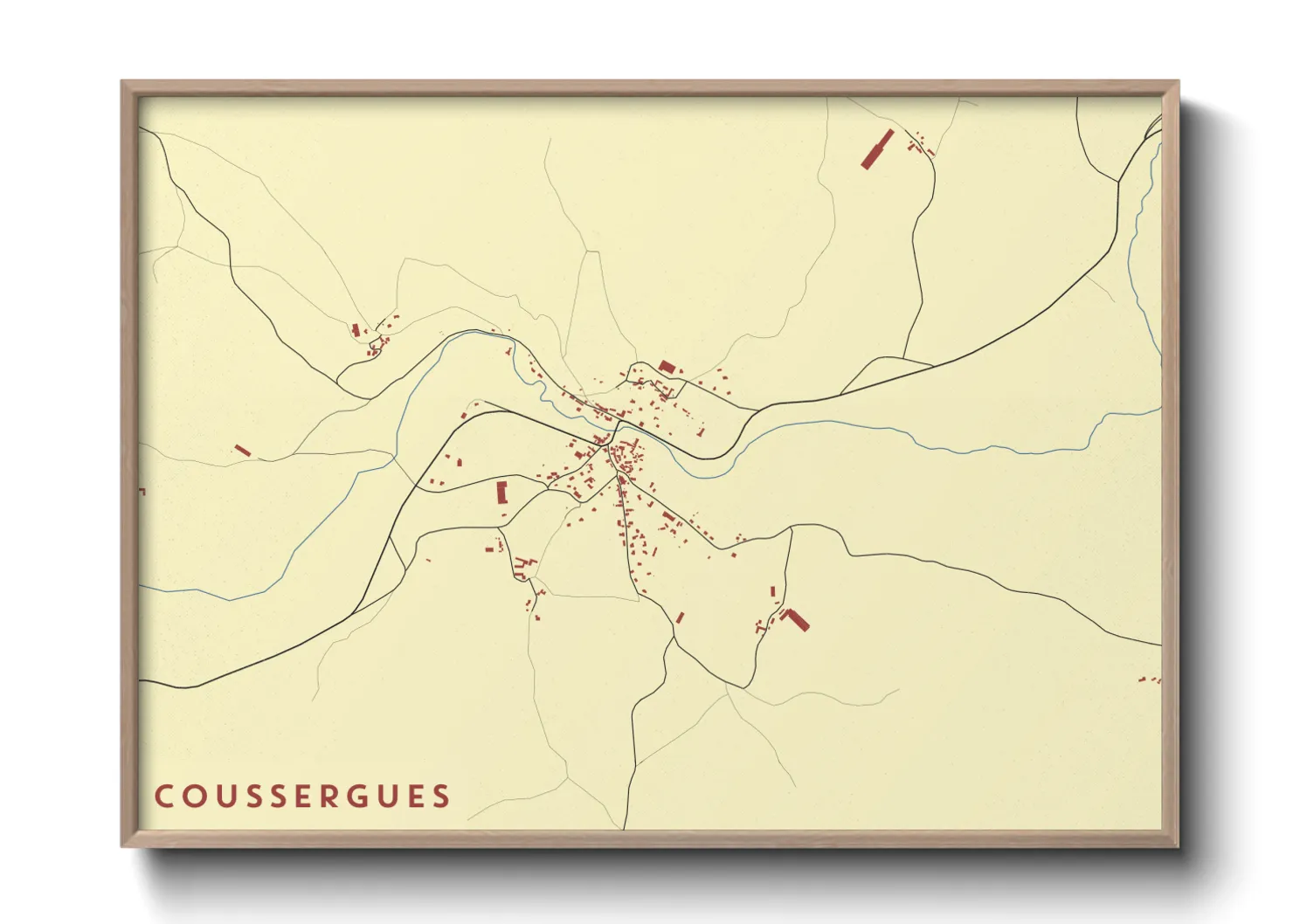 Une affiche de carte sur Coussergues
