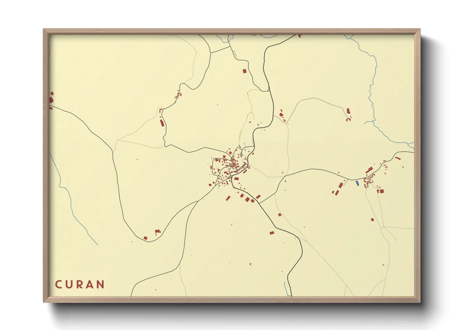 Une affiche de carte sur Curan