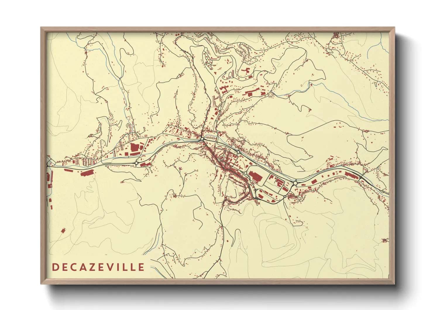 Une affiche de carte sur Decazeville