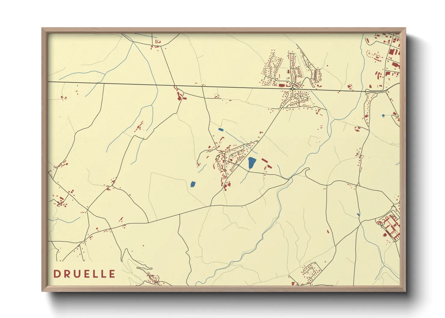 Une affiche de carte sur Druelle