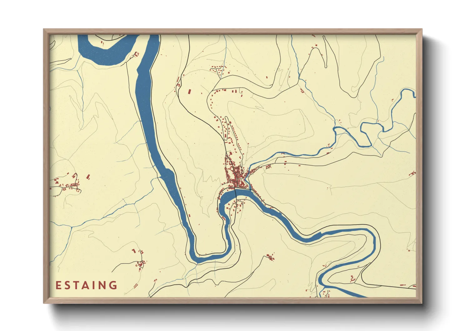 Une affiche de carte sur Estaing