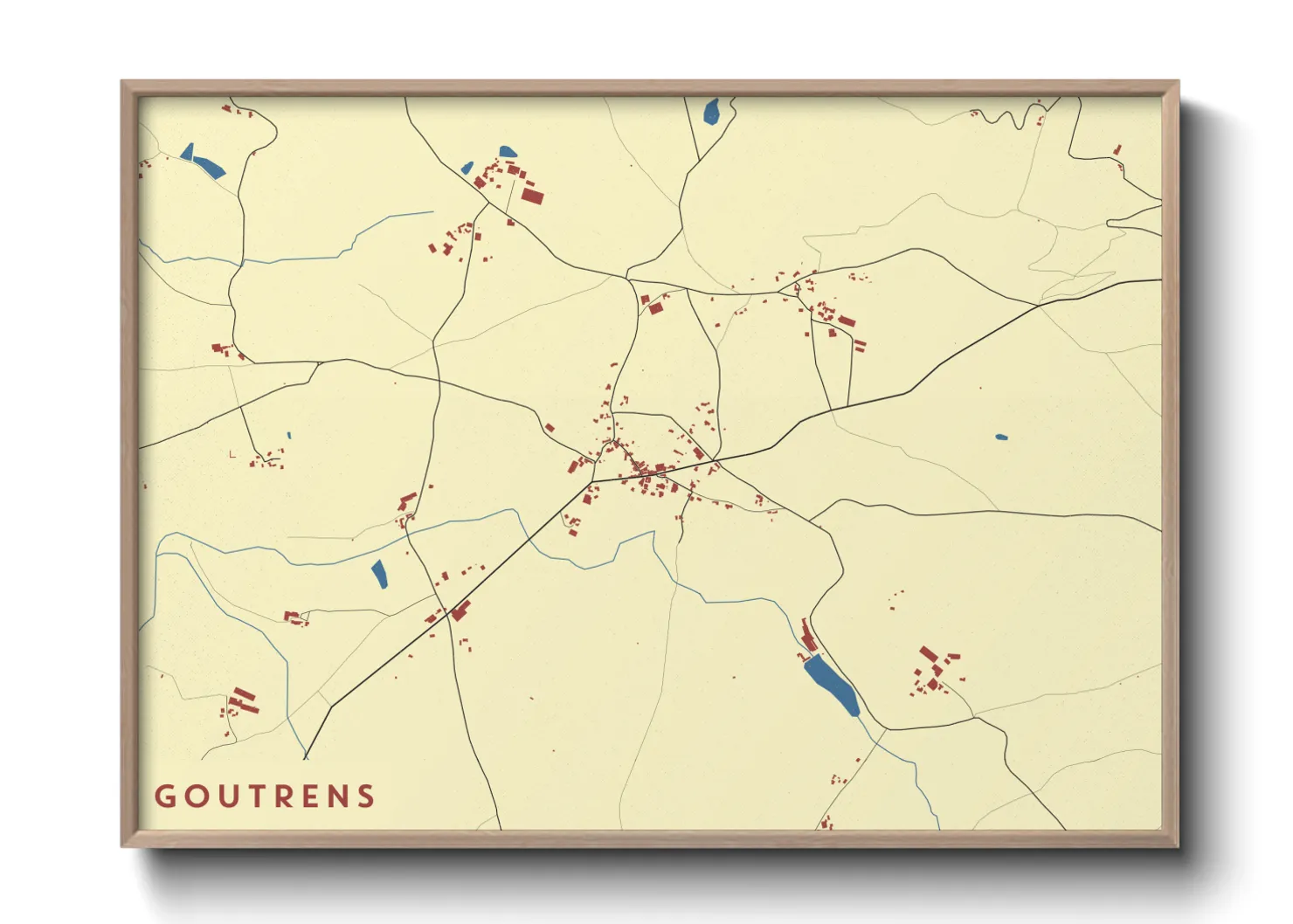 Une affiche de carte sur Goutrens