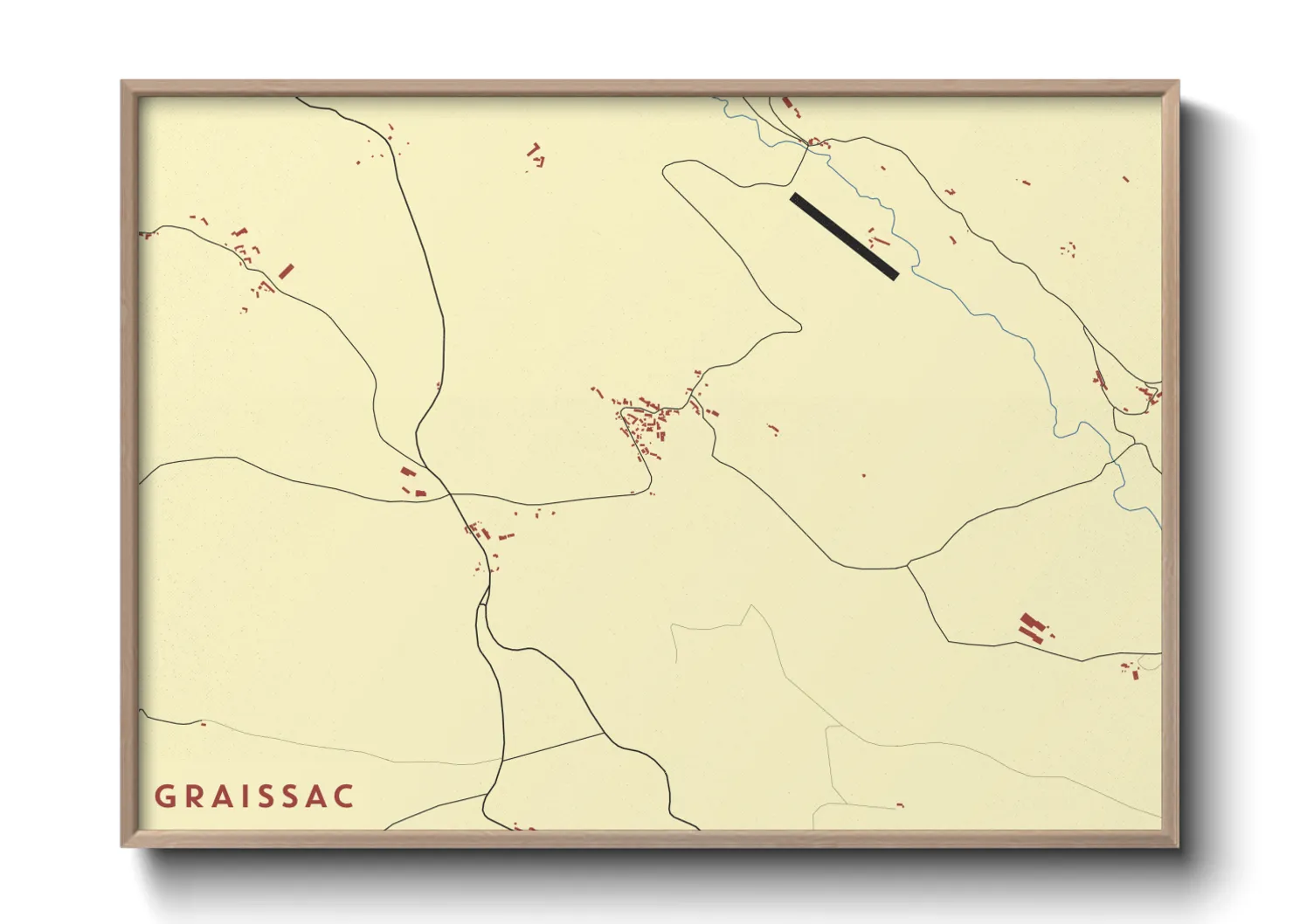 Une affiche de carte sur Graissac